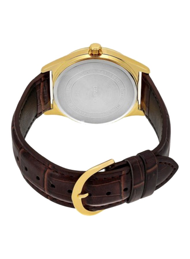 CASIO Men's Leather Analog Watch MTP-V006GL-7B - 38 mm - Brown  - Image 2