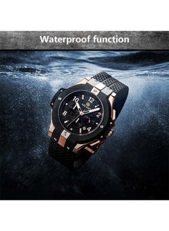 Men's Water Resistant Silicone Chronograph Watch 0501 - 52 mm - Black - v1571903907/N16942128A_4