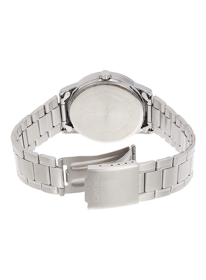 كاسيو ساعة مقاومة للماء بعقارب وسوار من الستانلس ستيل طراز MTP-V002D-1BUDF - مقاس 48 مم - لون فضي للرجال - Image 2
