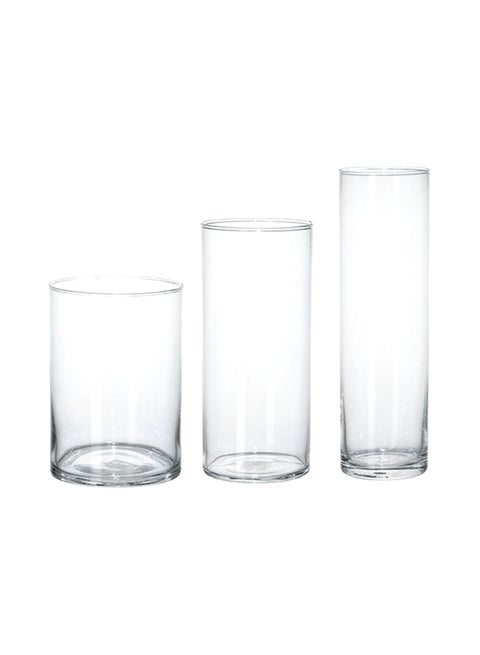3-Piece Vase Set Clear 10cm