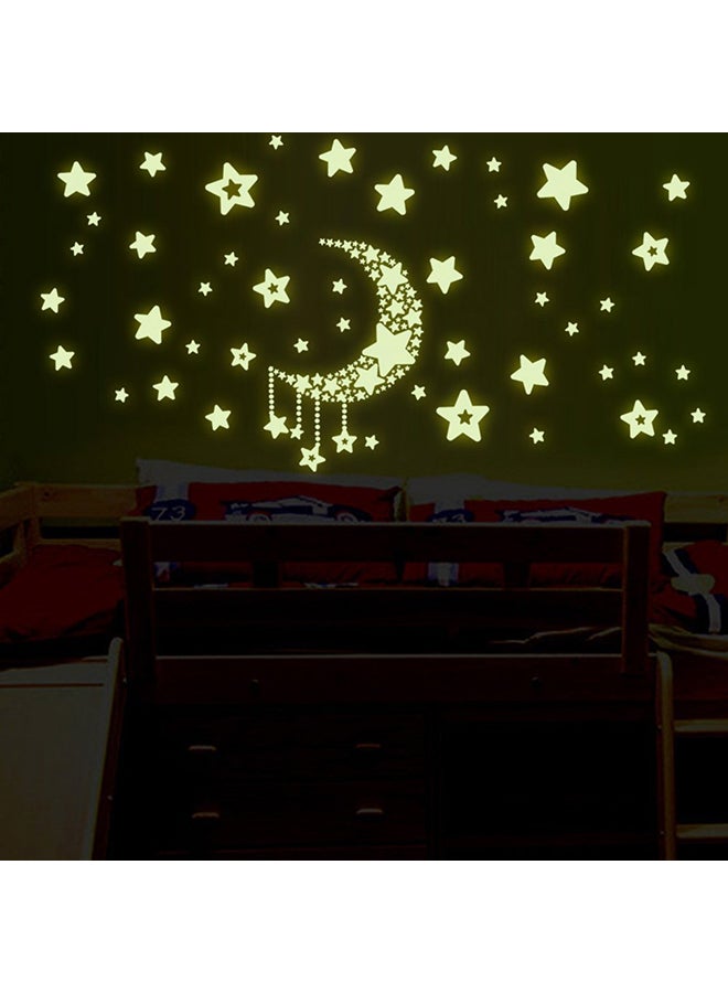 DIY Night Light Glow In The Dark Moon Stars Wall Stickers Moon Color 2.2x1.2x0.4cm - Image 5
