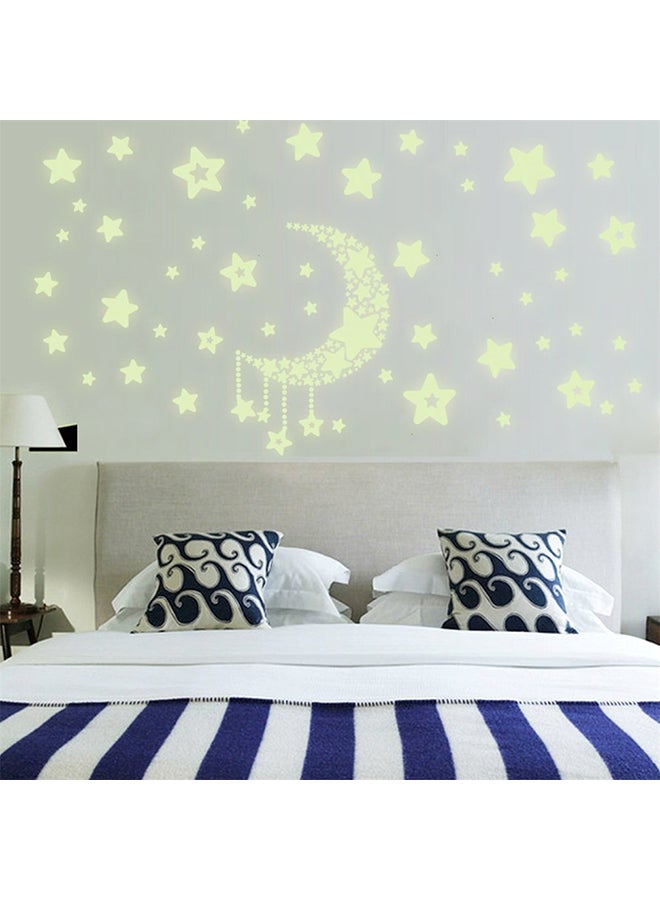 DIY Night Light Glow In The Dark Moon Stars Wall Stickers Moon Color 2.2x1.2x0.4cm - Image 4