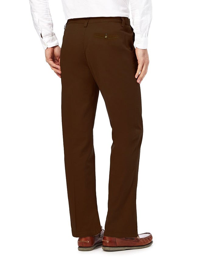 Generic - Solid Formal Pants With Side Pockets Brown - Image 1