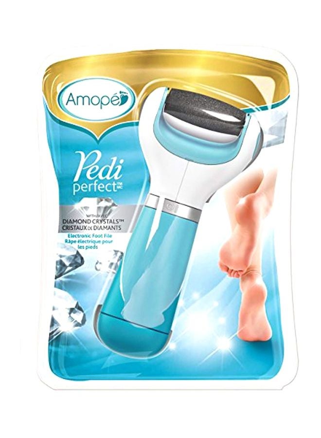 Amope Pedi Perfect Electronic Foot File Blue/White/Black  - Image 1