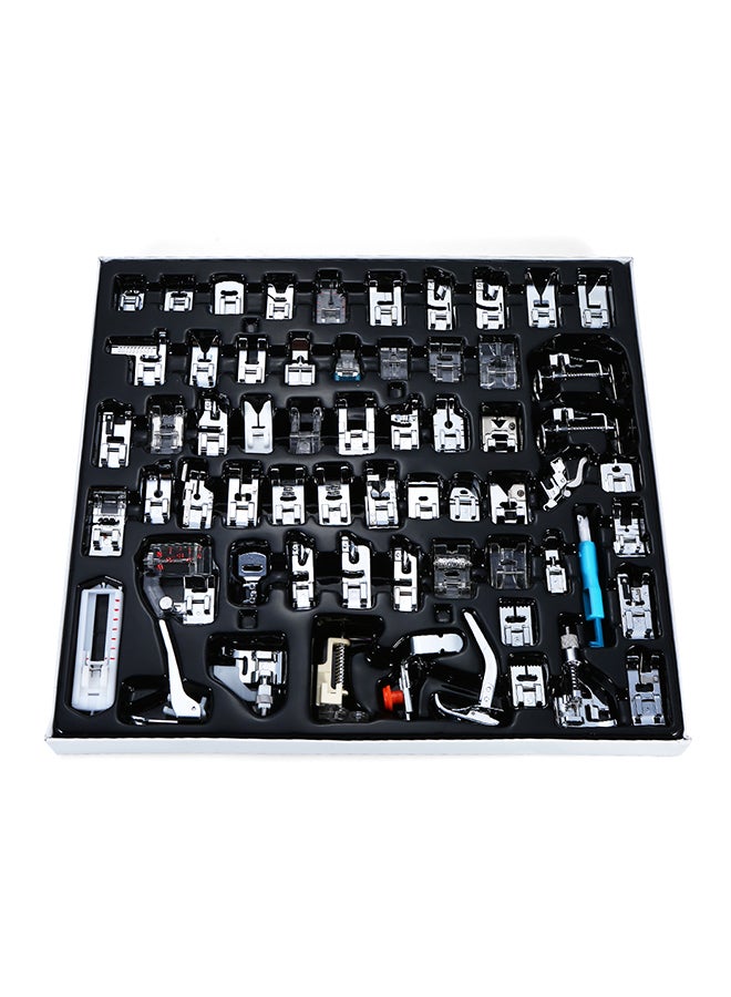 62 Piece Professional Domestic Sewing Machine Presser Foot Set Silver 31X2.8X28kg - Image 1