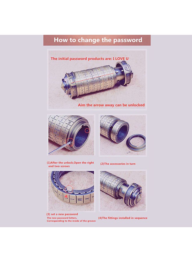 Generic - Cylinder Da Vinci Code Alphabet Lock Gold 20X6X8kg - Image 1