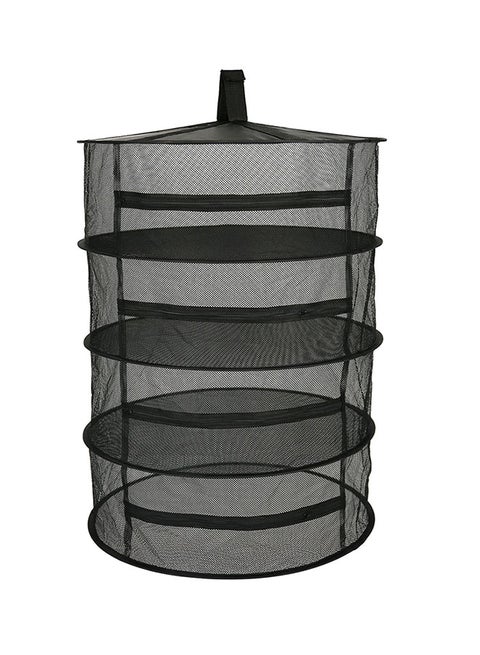 Hanging Basket 8 Layers With Zipper Folding Dry Rack Black 22X10X22kg