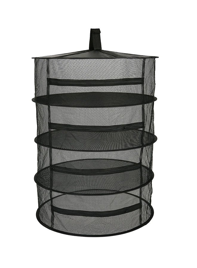 Hanging Basket 8 Layers With Zipper Folding Dry Rack Black 22X10X22kg