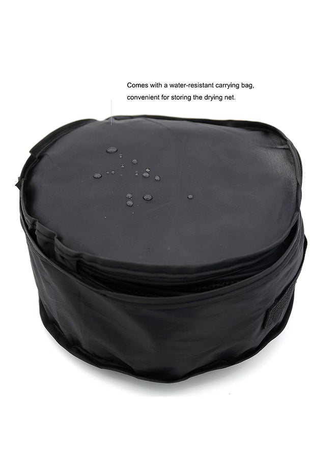 Hanging Basket 8 Layers With Zipper Folding Dry Rack Black 22X10X22kg