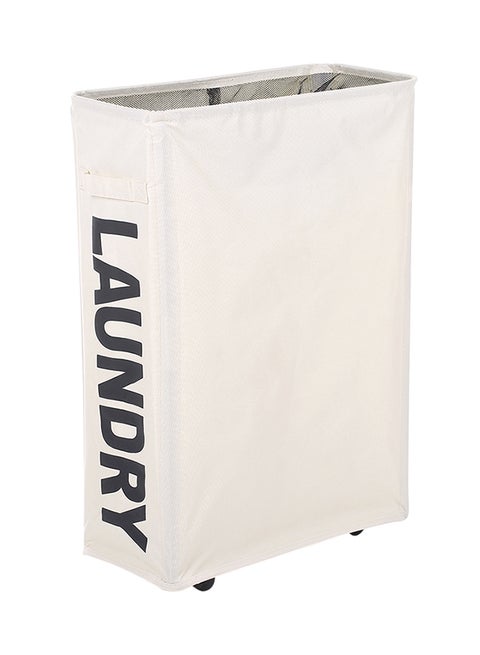 Corner Slim Foldable Oxford Cloth Laundry Basket Beige 43X10X21kg