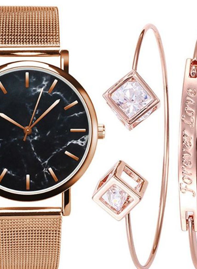 Generic - women 3-Piece Stainless Steel Analog Watch With Bracelet Set 8299 - Image 1