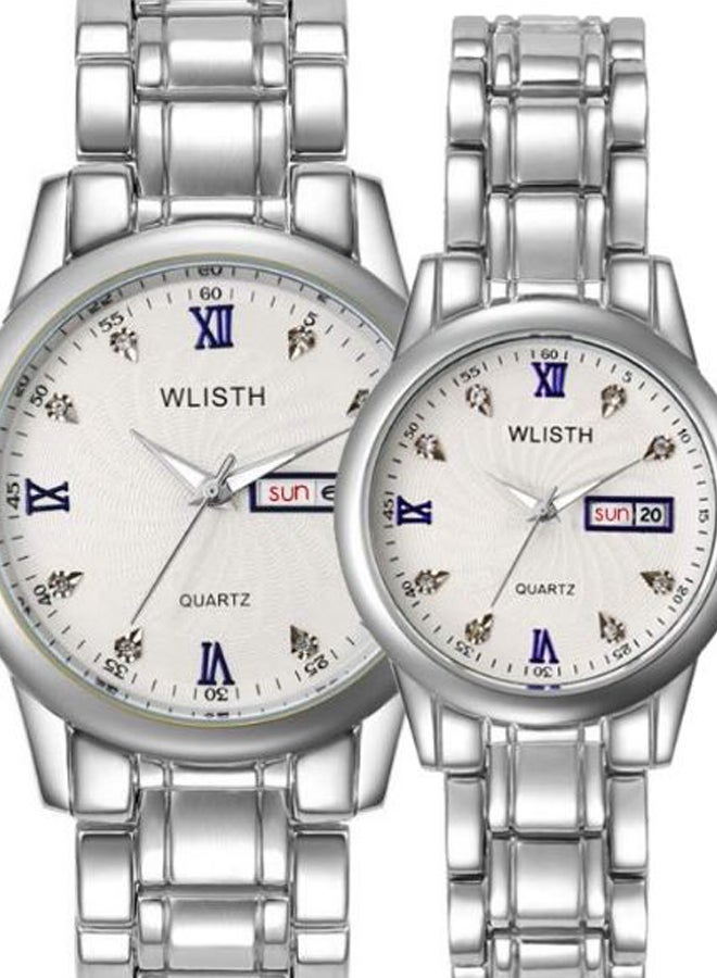 WLISTH - unisex 2-Piece Stainless Steel Analog Watch Set 8435 - Image 1