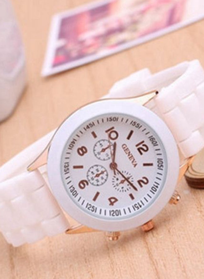 Geneva women Rubber Lovely Candy Colour Chronograph Watch 8874 - Image 2