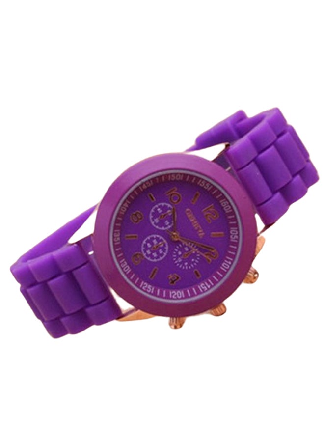 جنيفا ساعة يد كرونوغراف بسوار من المطاط وبلون كاندي جميل طراز 8883 women - Image 1