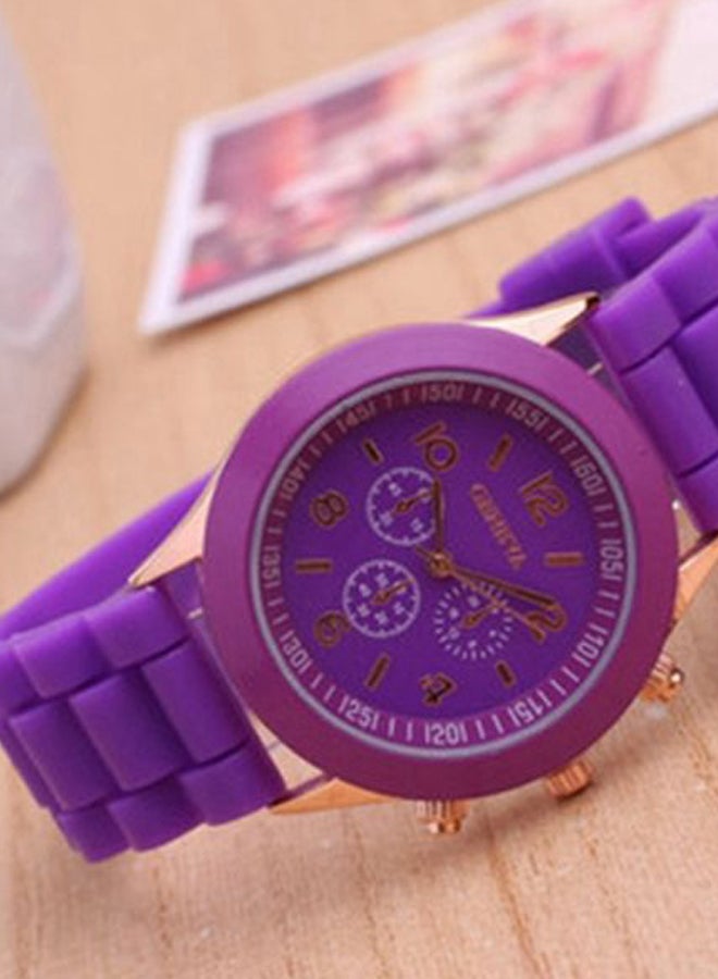 جنيفا ساعة يد كرونوغراف بسوار من المطاط وبلون كاندي جميل طراز 8883 women - Image 2