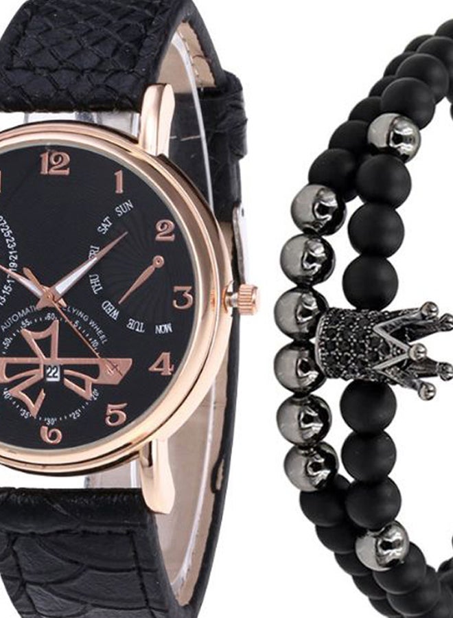 Generic - men 3-Piece Pointer Display Analog Watch With Bracelet Set 2712 - Image 1