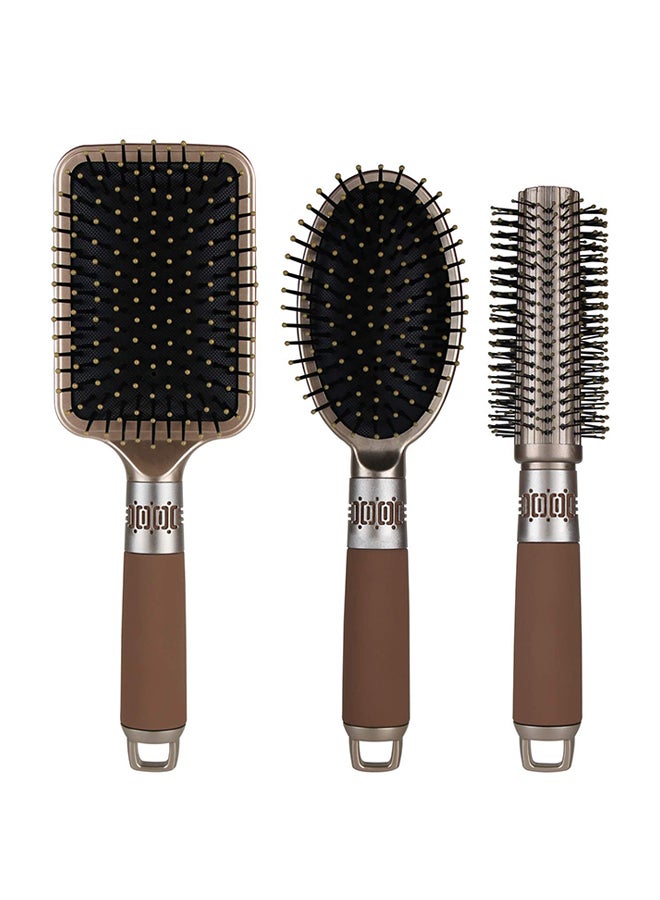 3-Piece Hair Brush Set Multicolour 2.8X0.98X2.9inch - v1571918765/N30482451A_1