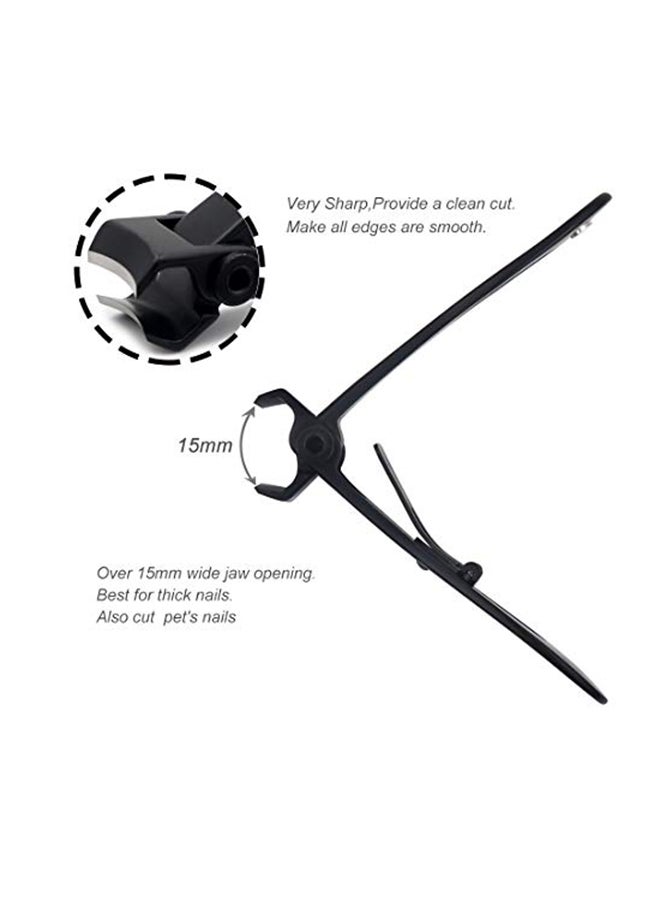 SZQHT 2-Piece Extra Wide Jaw Opening Nail Clipper Black - Image 2