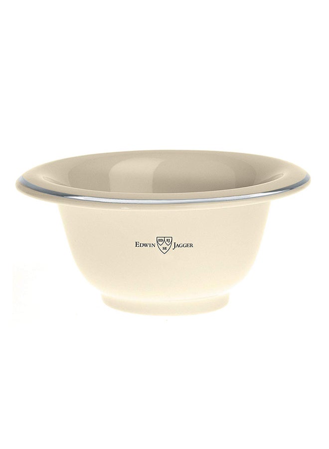 Edwin Jagger Porcelain Shaving Bowl With Silver Rim Beige 5.25X5.25X4inch - Image 1