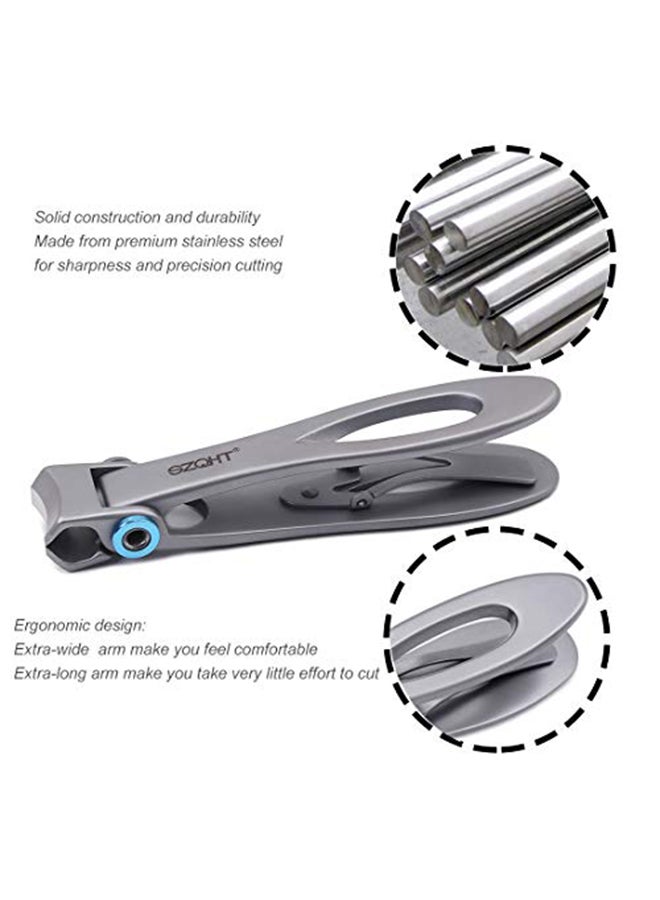 SZQHT 2-Piece Extra Wide Jaw Opening Nail Clipper Grey 2.8X0.98X2.9inch - Image 2