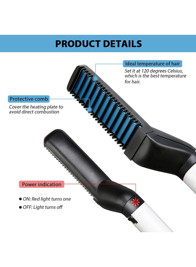 CHARMINER Electric Hair straightener Comb Black/White .968503935X0.236220462X3.49606296inch  - Image 3