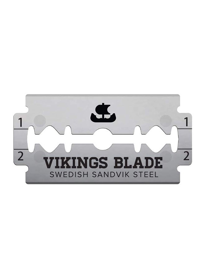 Vikings Blade - 50-Piece Swedish Steel Replacement Razor Blades Silver 2.8X0.98X2.9inch - Image 1