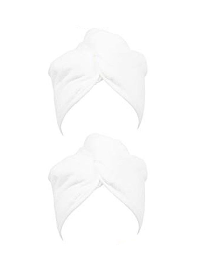 YoulerTex Microfiber Hair Towel Wrap White 2.8X0.98X2.9inch - Image 1
