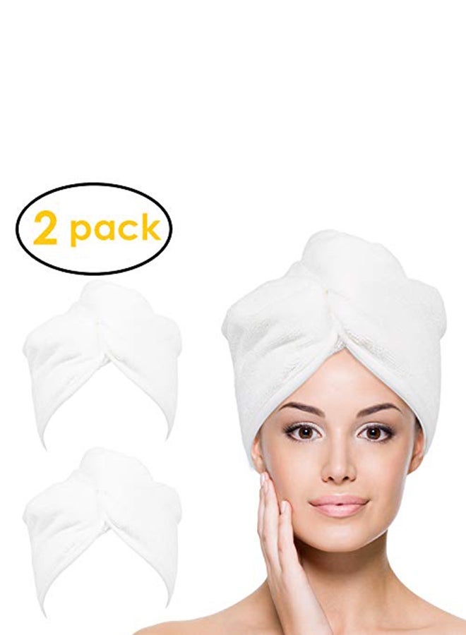 YoulerTex Microfiber Hair Towel Wrap White 2.8X0.98X2.9inch - Image 2