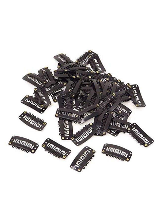 HONBAY 50-Piece U-Shape Snap Clips Black