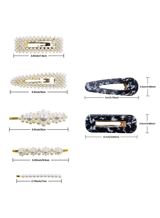 MerryXD 15-Piece Pearl Barrettes Multicolour 2.8X0.98X2.9inch - Image 2
