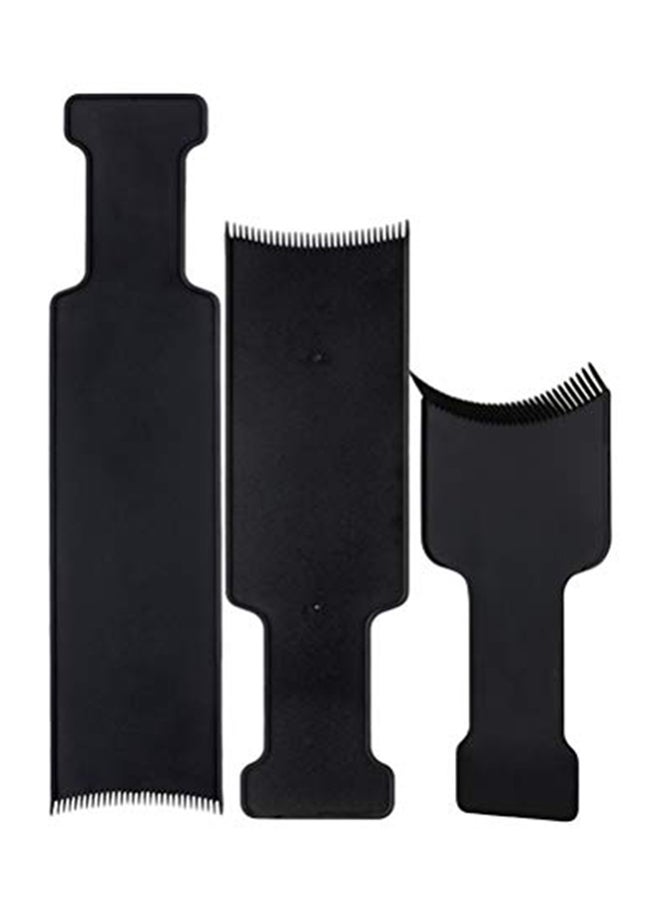 لوروز مجموعة مشط تقسيم الشعر الطويل من 3 قطع أسود