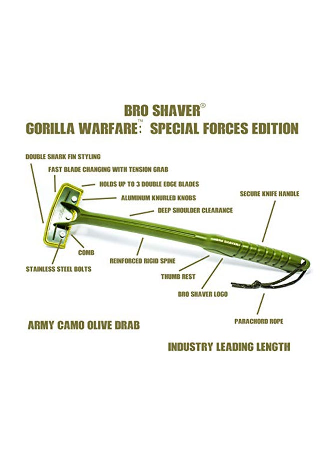 Bro Shaver - Special Forces Edition Back Hair Shaver Green 2.8X0.98X2.9inch - Image 1