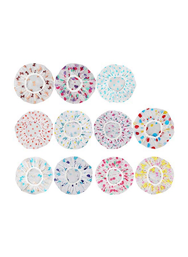 Aniann 11-Piece  Waterproof Shower Caps Multicolour 2.8X0.98X2.9inch