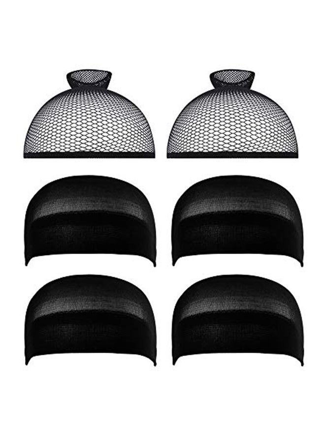 Dreamlover 2-Piece Mesh And 4-Piece Stocking Wig Cap Set Black 