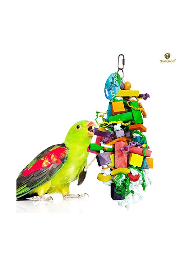 SunGrow Parrot Chewing Toy Green/Orange/Yellow - Image 2