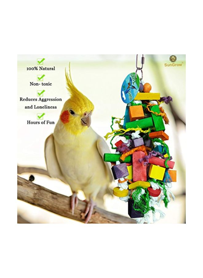 SunGrow Parrot Chewing Toy Green/Orange/Yellow - Image 4