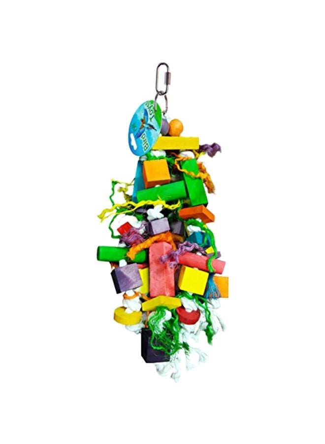 SunGrow Parrot Chewing Toy Green/Orange/Yellow - Image 1