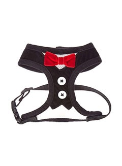 BINGPET Bowtie Gentleman Suit Harness Vest With Handle Black/Red S  - Image 1