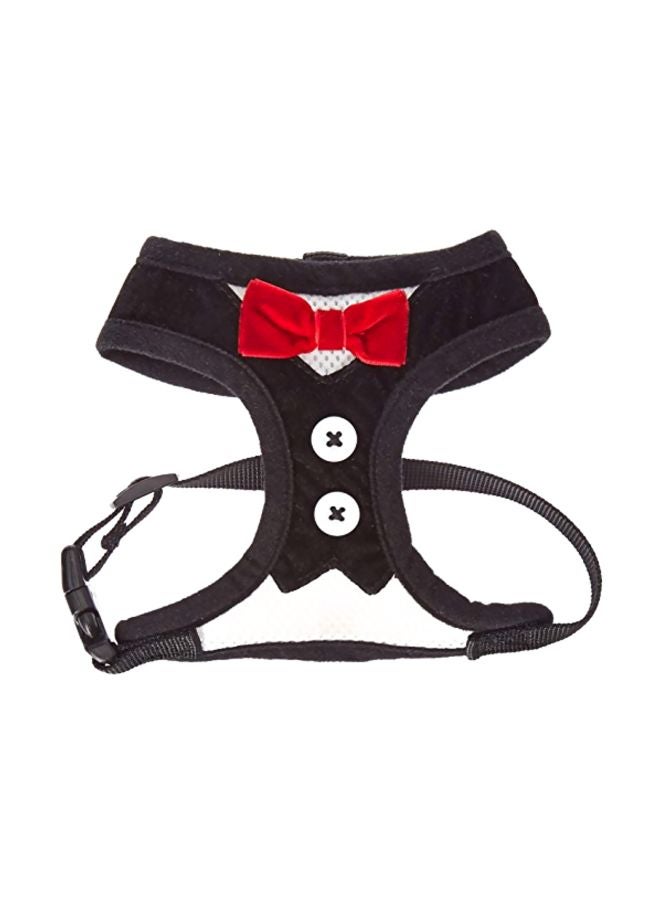 BINGPET - Bowtie Gentleman Suit Harness Vest With Handle Black/Red S - Image 1