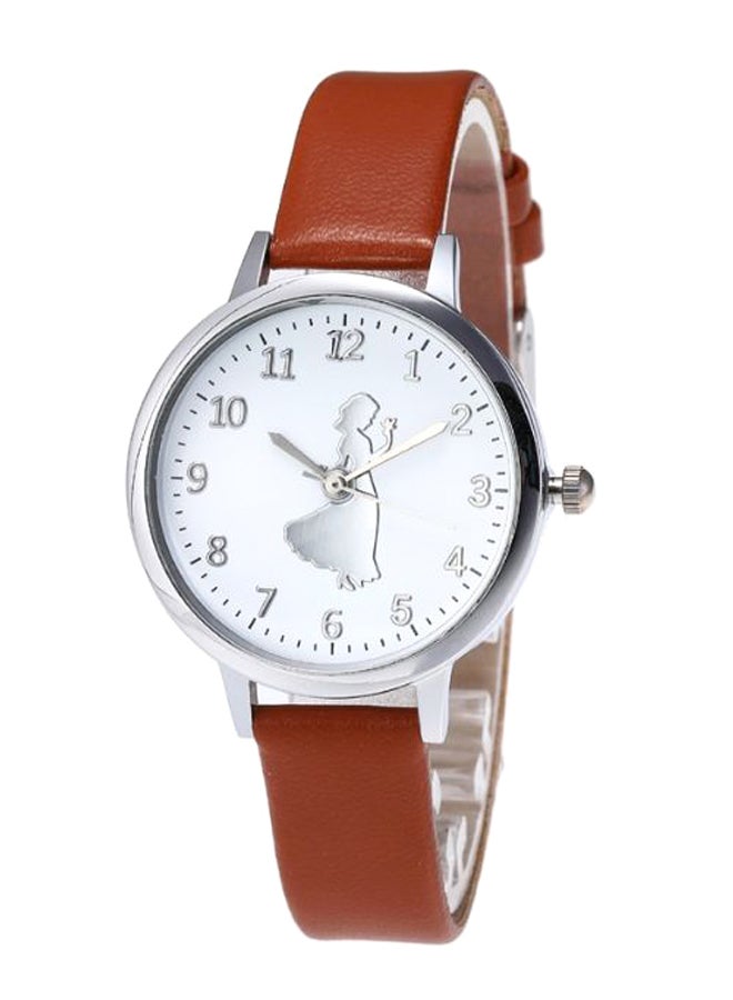 ساعة يد مستديرة الشكل بعقارب بطبعة سيدة طراز 4413 للنساء - Image 1