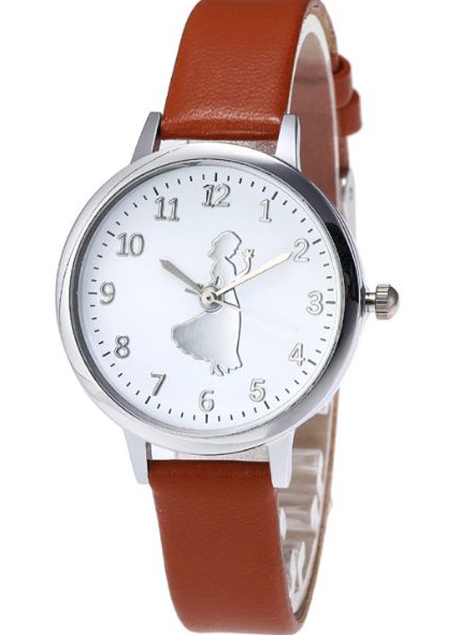 ساعة يد مستديرة الشكل بعقارب بطبعة سيدة طراز 4413 للنساء - Image 2