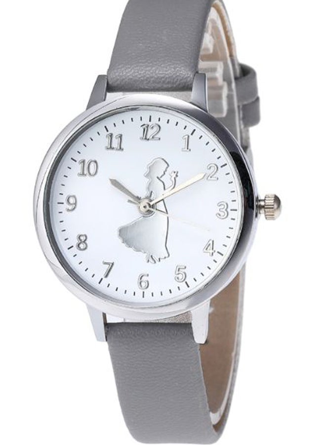 ساعة يد بعقارب وقرص مستدير وطبعة امرأة طراز 4414 للنساء - Image 2