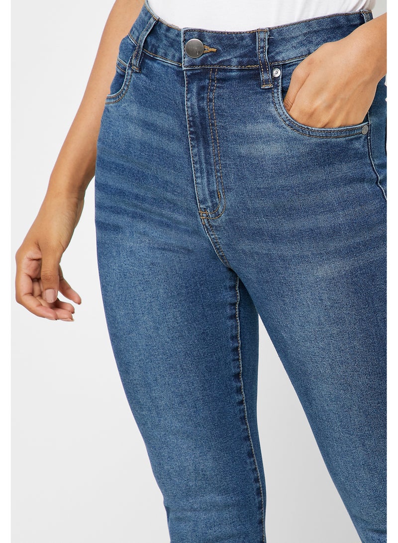 Cotton On High Waist Skinny Jeans Blue - Image 3