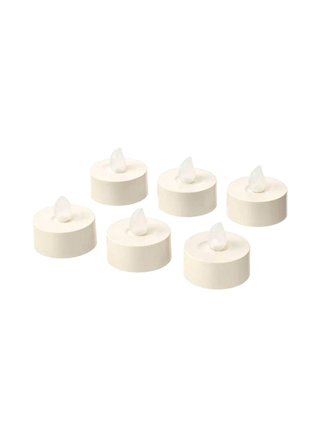 طقم شموع LED مكون من 6 قطع أبيض 8x4x13سم 