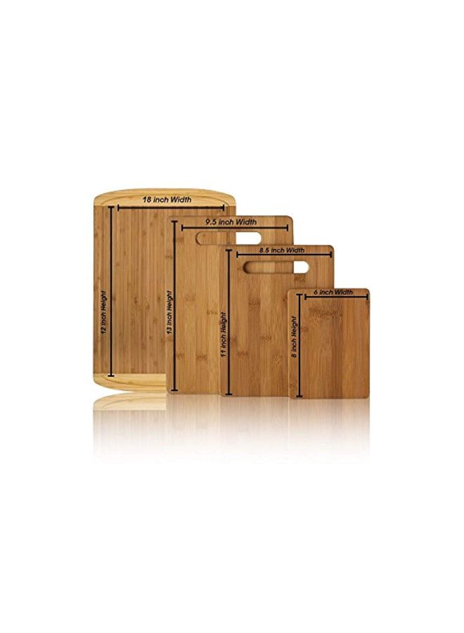 Bambusi 4-Piece Cutting Board Set Brown  - Image 2