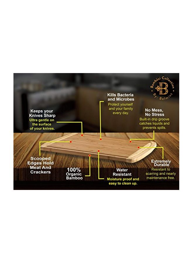 Bambusi 4-Piece Cutting Board Set Brown  - Image 4