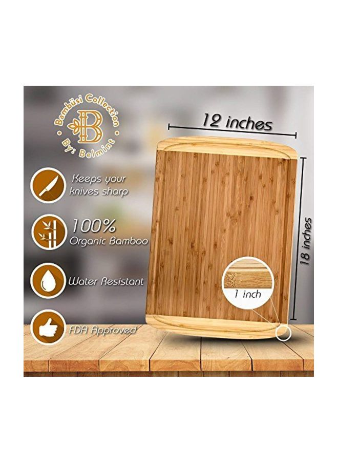 Bambusi 4-Piece Cutting Board Set Brown  - Image 5