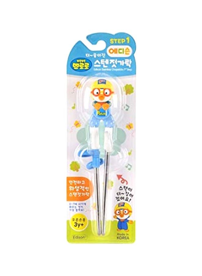 EDISON Pororo Training Chopsticks Blue/White/Silver 