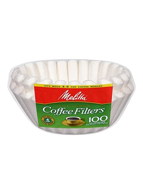 100-Piece Junior Basket Coffee Filter White