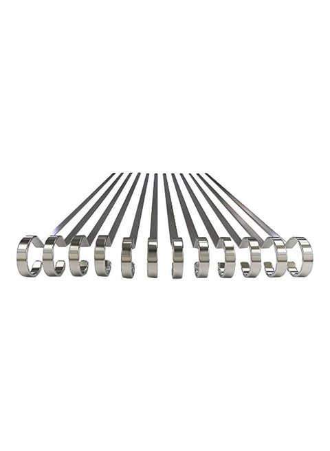 12-Piece Stainless Steel BBQ Set Silver